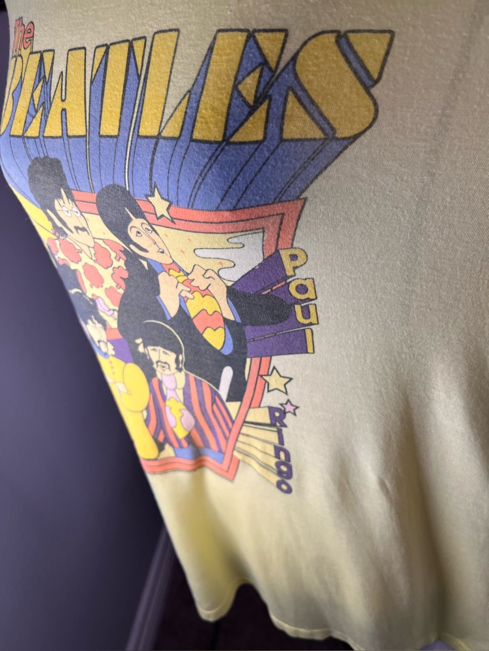 Junk Food Women’s The Beatles Yellow Graphic T-Shirt Modal Size Large NWOT - Picture 3 of 11